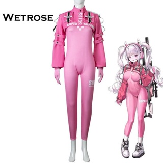 【Wetrose】Alice Cos Nikki Goddess of Victory  Cosplay Pink Bodysuit Jumpsuit Set Cos