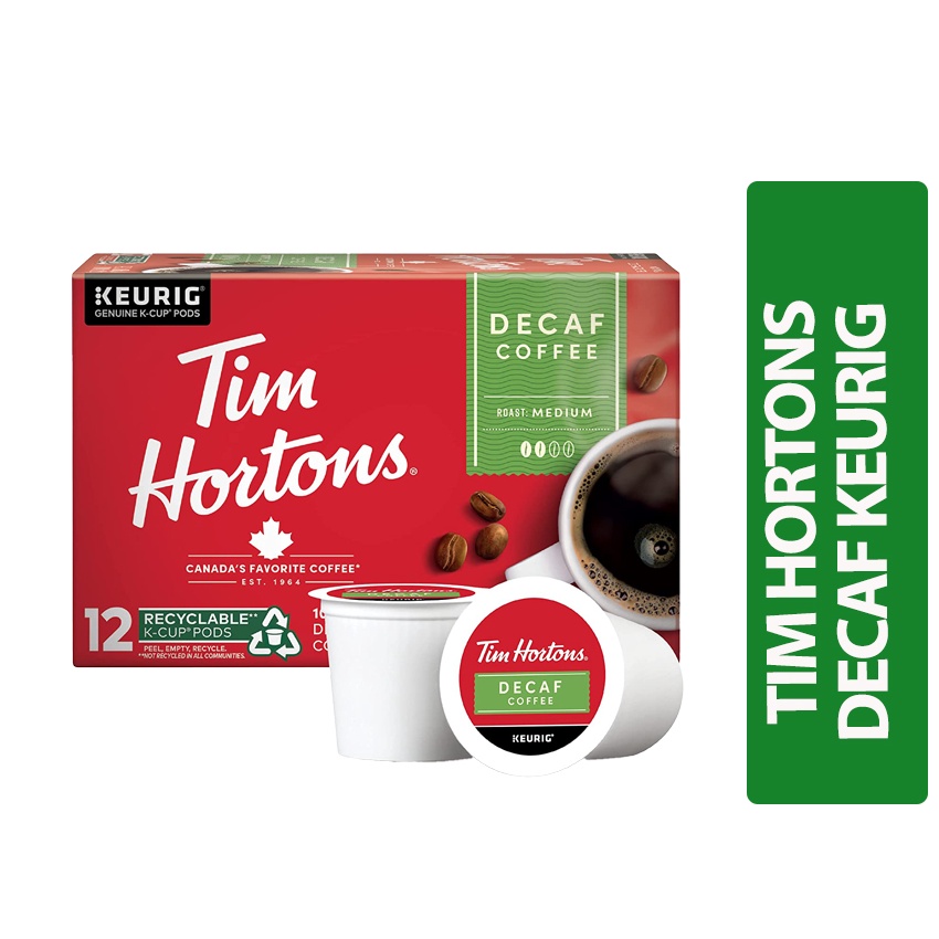 Tim Hortons Decaf, Medium Roast Coffee, Single-Serve K-Cup Pods for ...