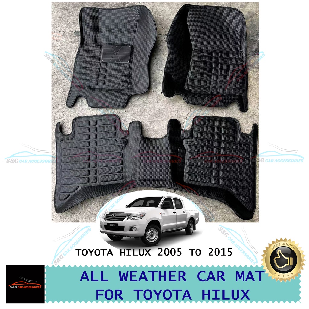 Toyota Hilux 20052015 5D Diamond Deep Dish Matting All Weather Car Mat