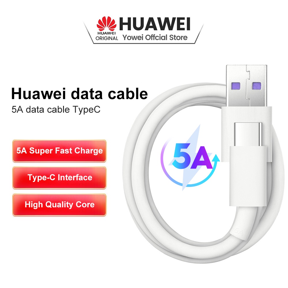 HUAWEI Cable 5A USB Type C Data Cable Supercharge 40W Fast Charge USBC Charger Cable for
