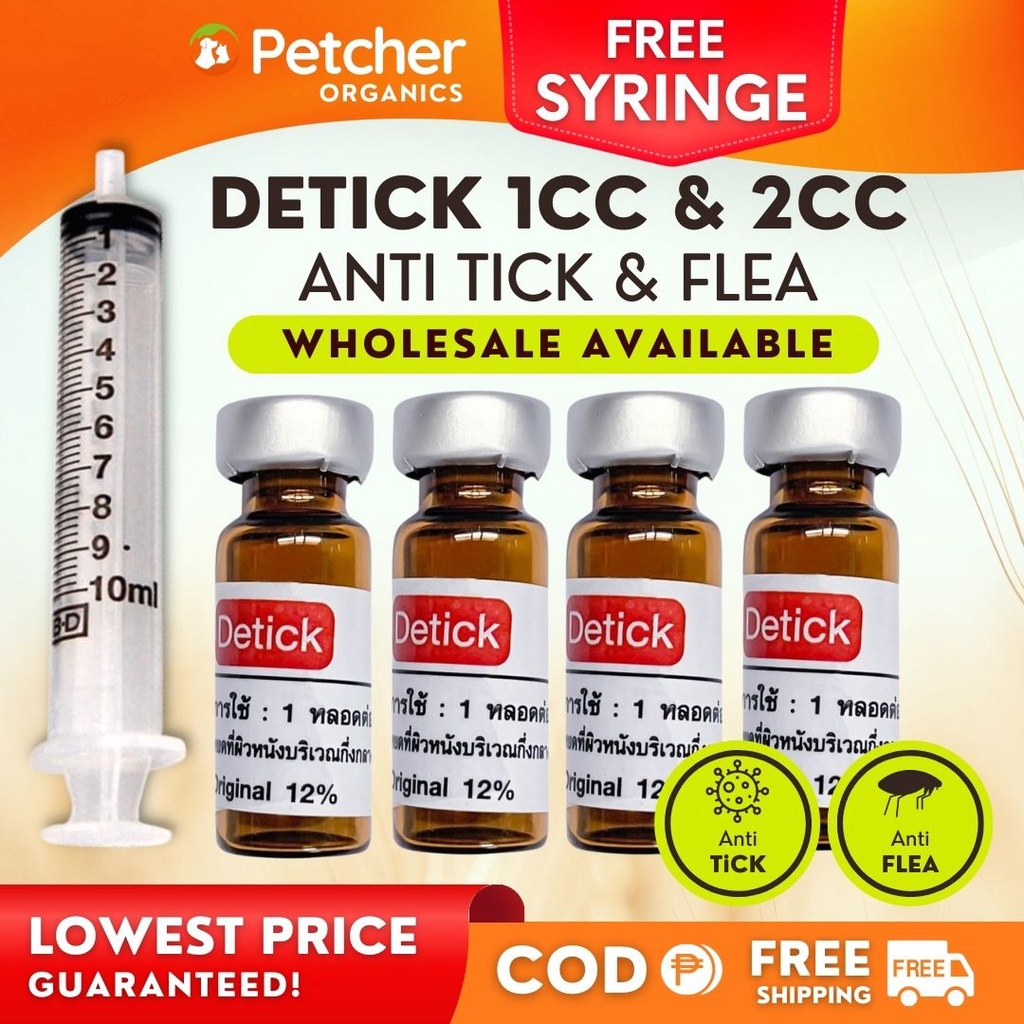 Petcher Detick and Alprocide 1cc & 2cc with Syringe Anti Ticks and