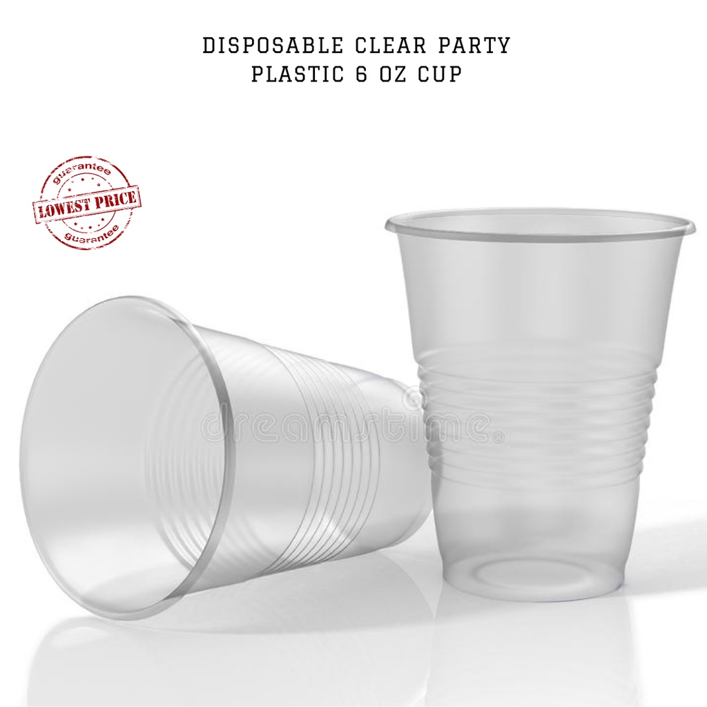50 PCS 6 OZ Disposable Clear Party Plastic Cup Shopee Philippines