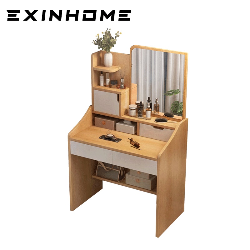 EXINHOME Makeup Table Dressing Bedroom Modern Minimalist Small AllIn