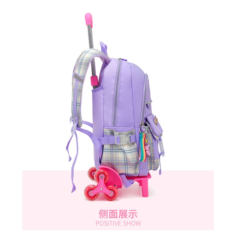NEW 2/6 Wheels High Quality Girls Trolley Backpack Schoolbag with Wheels Orthopedic Bags for Children Schoolbag Rolling Backpack Bag