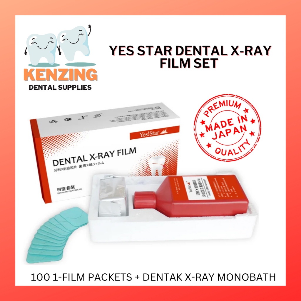 YES STAR Dental XRay Film Set Bright Room (100pcs Film + 250ml