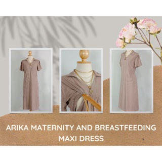 Arika Maternity and Breastfeeding Maxi Dress - Freesize and Plus Size