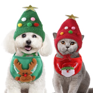 Pet Christmas Hat, Saliva Towel, Bib, Pet Clothes, Cat Clothes, Dog Clothes, Teddy Law Fighting Hiromi, Autumn and Winter Clothes