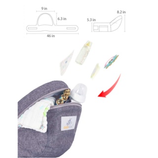 MoonBear Baby Hip Seat Carrier 0-36 Months Baby Waist Stool for Child Infant Toddler with Adjustable Strap Buckle Pocket Soft Inner Huge Storage #8