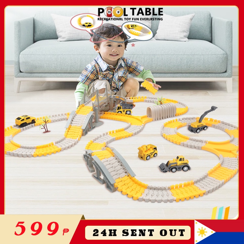 3D Electric Car Track 345pcs DIY Kids Toy Car Track Car Rail Baby Toys