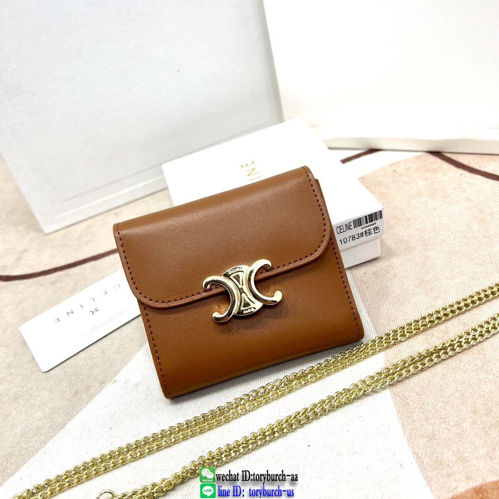 Celin leather sling WOC trifold small purse wallet multislots card coin