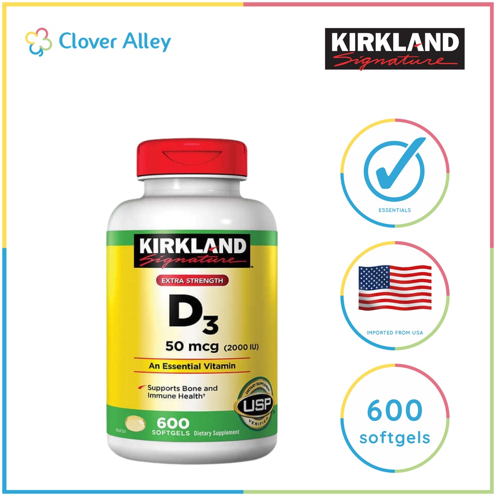 Kirkland Vitamin D3, 2000 iu, 600 softgels Shopee Philippines