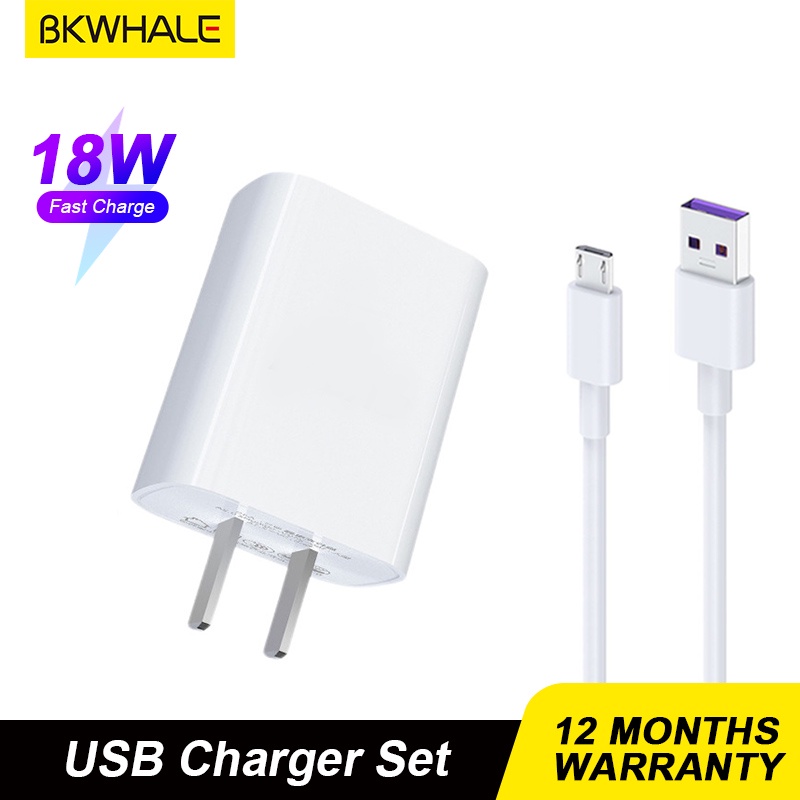 BKWHALE Fast Charger  Micro USB Cable Charge Data Cable and 18W Adapter  For Xiaomi Redmi Huawei Y9 Y7 Y6 Y5 Pro 2019 2018 Nova 3i 2i | Shopee  Philippines