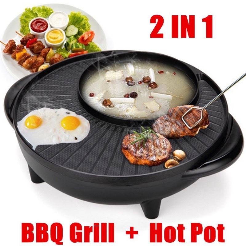 2 in 1 Griller and Hotpot Korean Griller Korean Samgyupsal Non Sticky ...