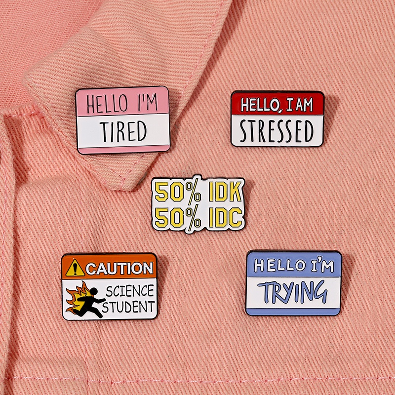 Colorful Text Quotes Enamel Pin Funny Dialogue Quote Humor Brooches