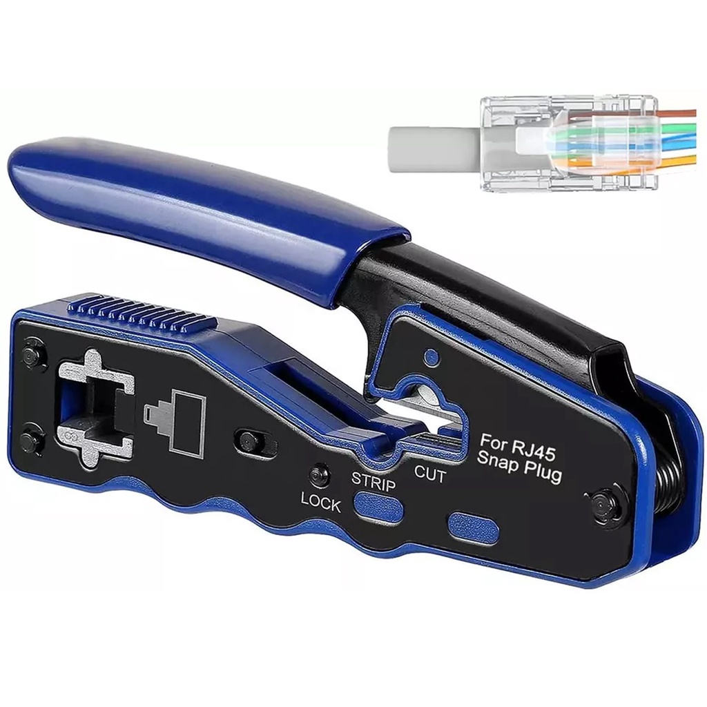 RJ45 RJ11 Pass Through Crimper Tool Crimping Tool for CAT7/CAT6A/CAT6 ...