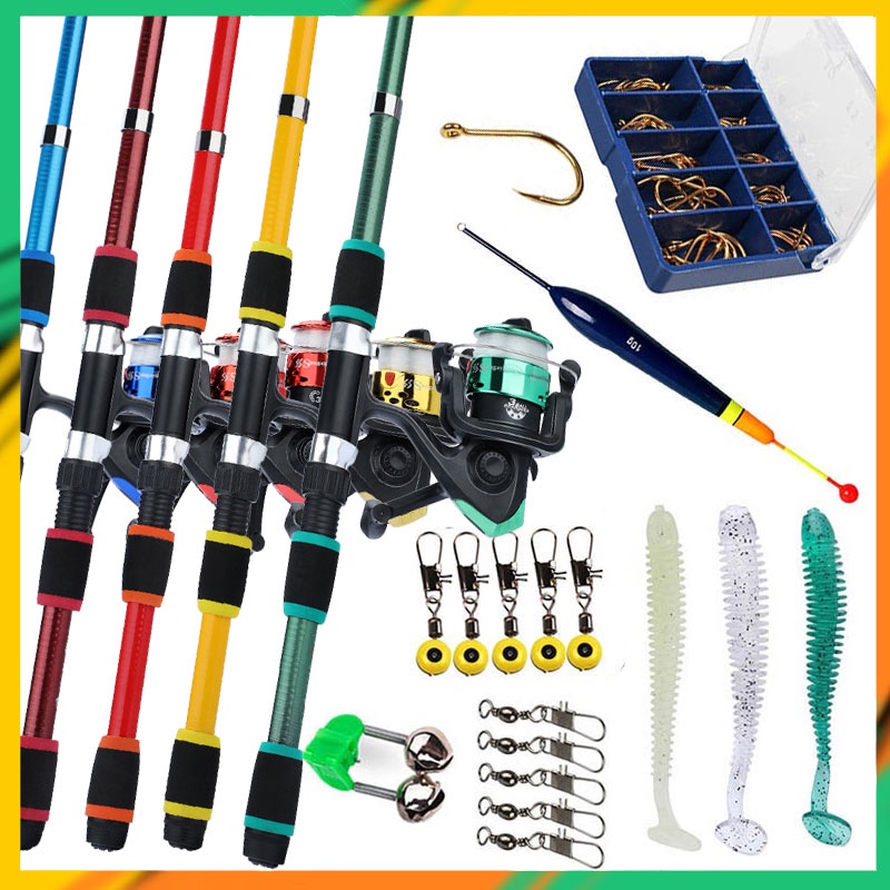 [COD]Fishing Rod and Reel Set Fishing Rods Full Set Fish rods 1.8m