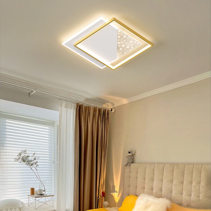 Nordic LED Ceiling Light 3color Dim Remote Control Bedroom Light