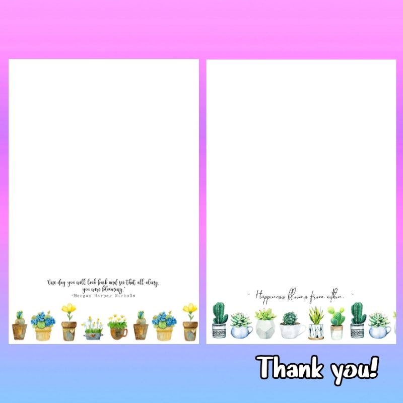 Personalized Memo Pads/ Notepads Minimalist with inspirational quotes