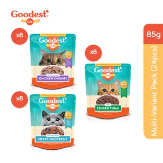 Goodest Cat Multi-Variant Pack of 24 Wet Cat Food Pouch (85g)