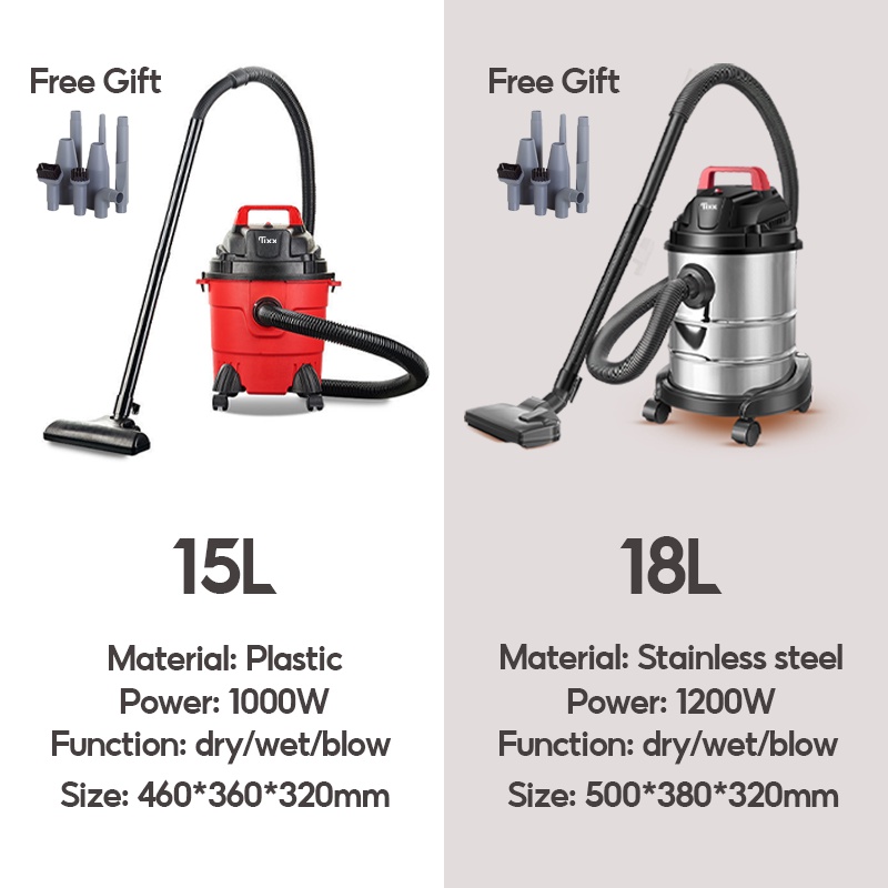 Tixx 15/18/25/35L Vacuum Cleaner Wet and Dry Blowing Stainless Upgrade Metal Material High Suction - Image 8