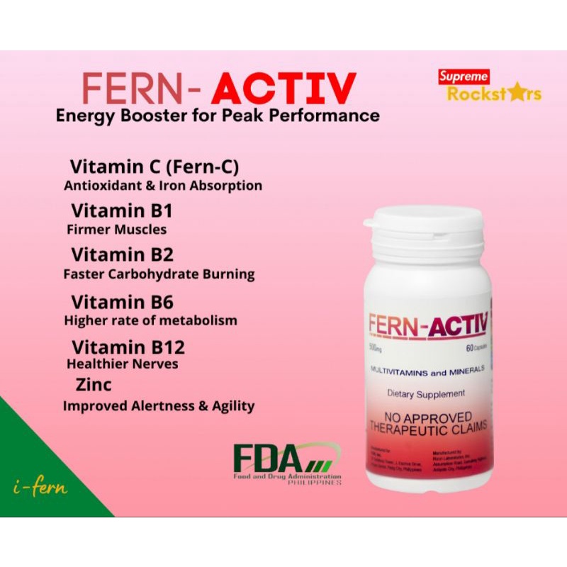 Fern-Activ 500mg 60's by i-fern multivitamins and mineral | Shopee ...