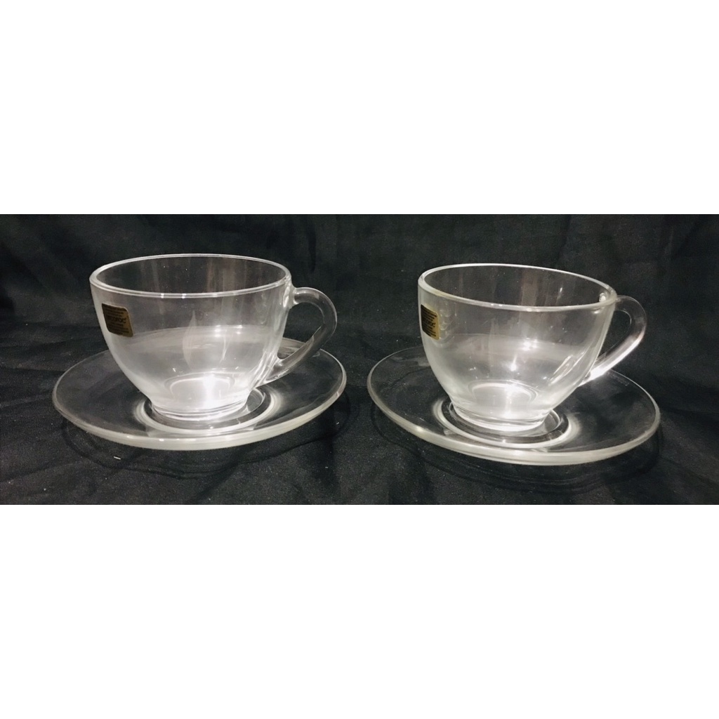 Arcoroc glass cup&saucer set Shopee Philippines