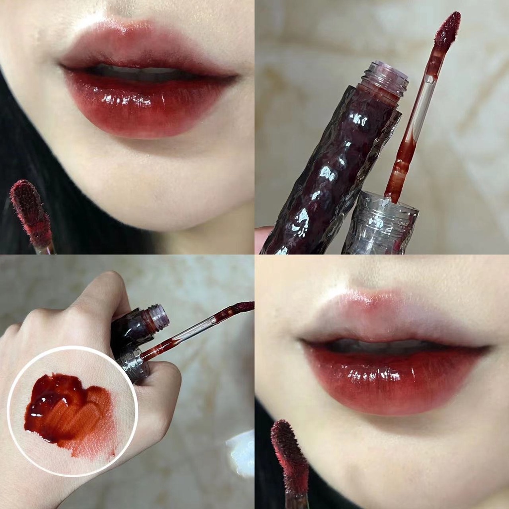 HERORANGE Lip Glaze Glacier Rock Mirror Lip Glaze Lasting Moisturizing