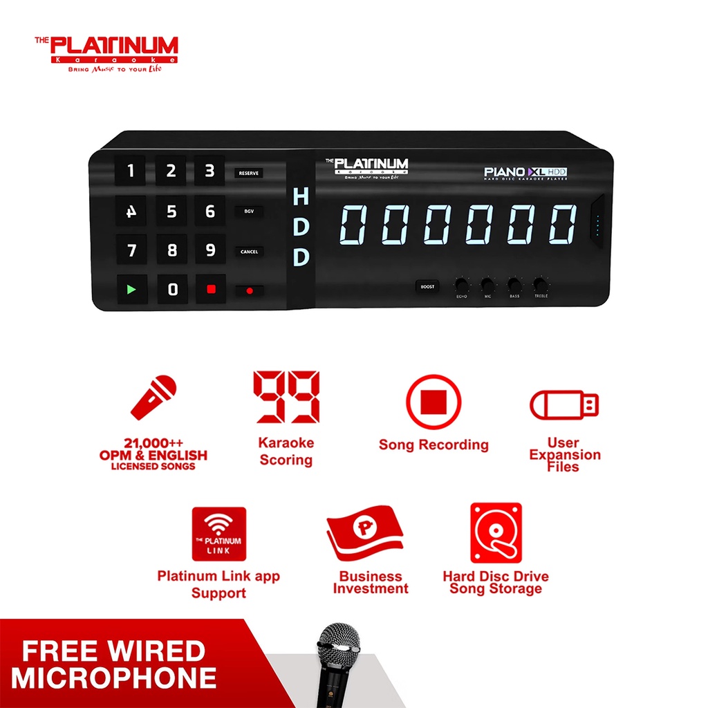 Platinum Piano XL HDD Karaoke Player with 21,000++ OPM & English Songs