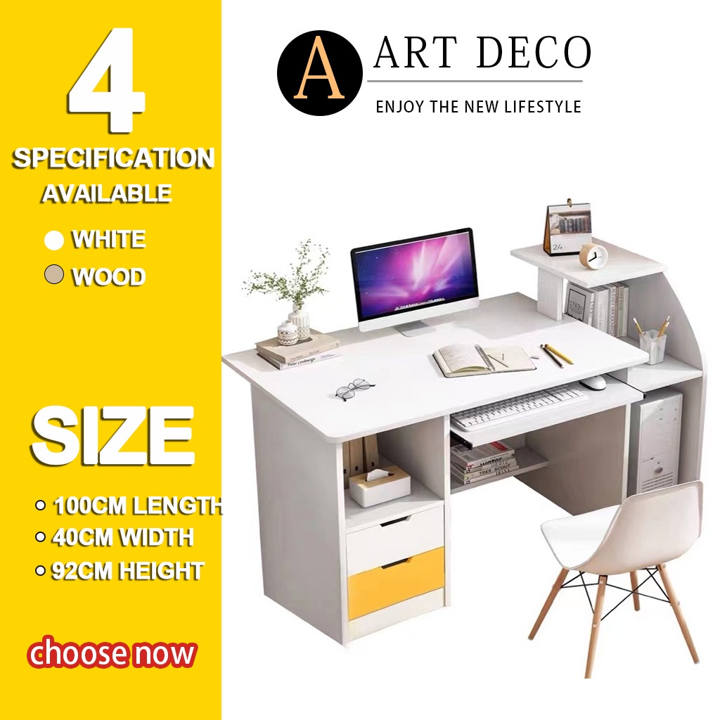 ⚡️COD Study computer desk table with drawers computer table office home