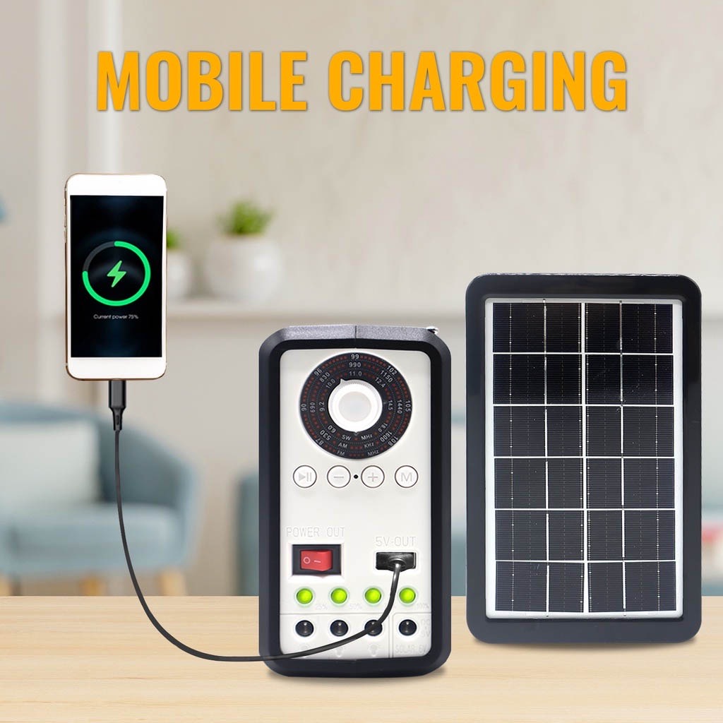 CROWNSTAR GD8017AM Solar Lighting System With Bluetooth Speaker Mp3