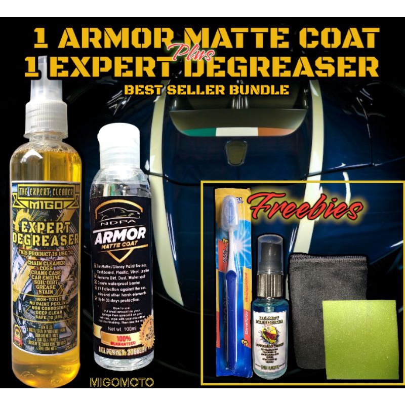 ARMOR MATTE COAT 100(ML) Plus 1 EXPERT DEGREASER (250 ML) (Best Bundle