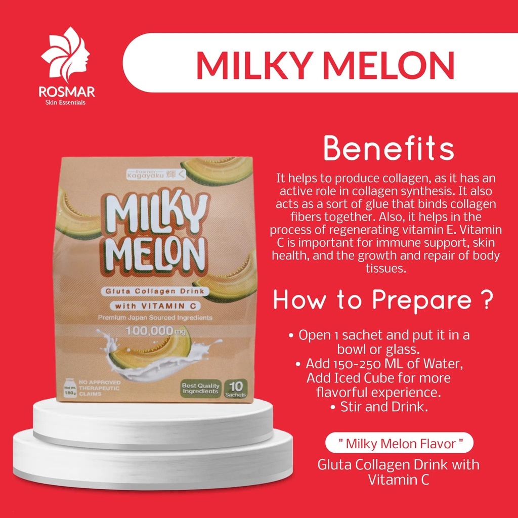 Rosmar Kagayaku Milky Melon Gluta Collagen Shopee Philippines