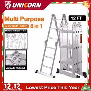 Multi Purpose Aluminum 12FT 16FT 20FT Foldable Ladder 3x4　4x4 4X5 Ladders Sturdy Heavy Duty Step Lad