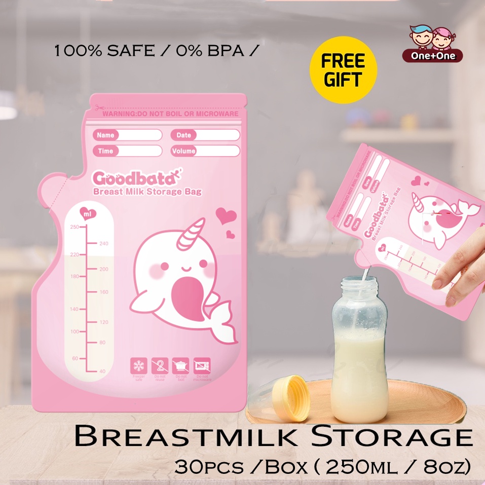 Goodbata BPA FREE Breastmilk Storage Bag 250mL / 8oz (30 Bags per Pack