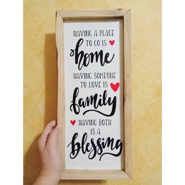 Family Home Wall Decor Wood Sign/ Farmhouse Sign Shopee Philippines