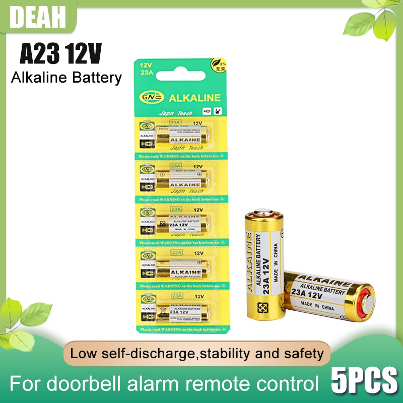 5PCS A23 23A 12V Alkaline Battery E23A MN21 MS21 V23GA A23L A23S For
