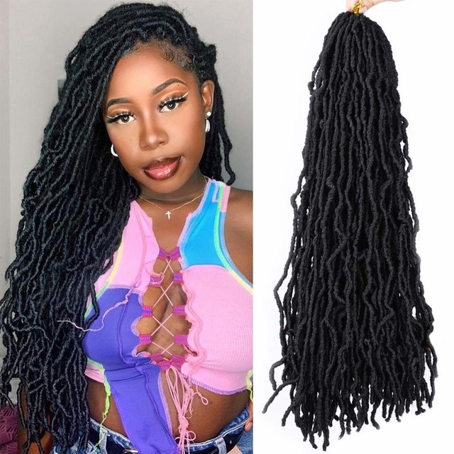 Goddess Faux Locs Inch Crochet Hair Braids Synthetic Crochet Afro Curls Braiding Hair