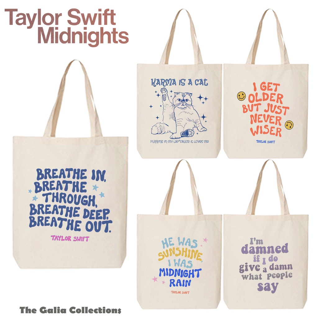 MIDNIGHTS LYRICS INSPIRED TOTE BAGS by TAYLOR SWIFT / Taylor Swift Tote ...