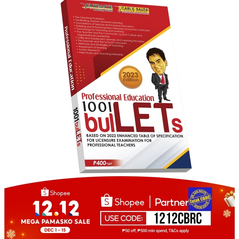 CBRC Professional Education BulLets 2023 Edition LET Reviewer | Shopee ...