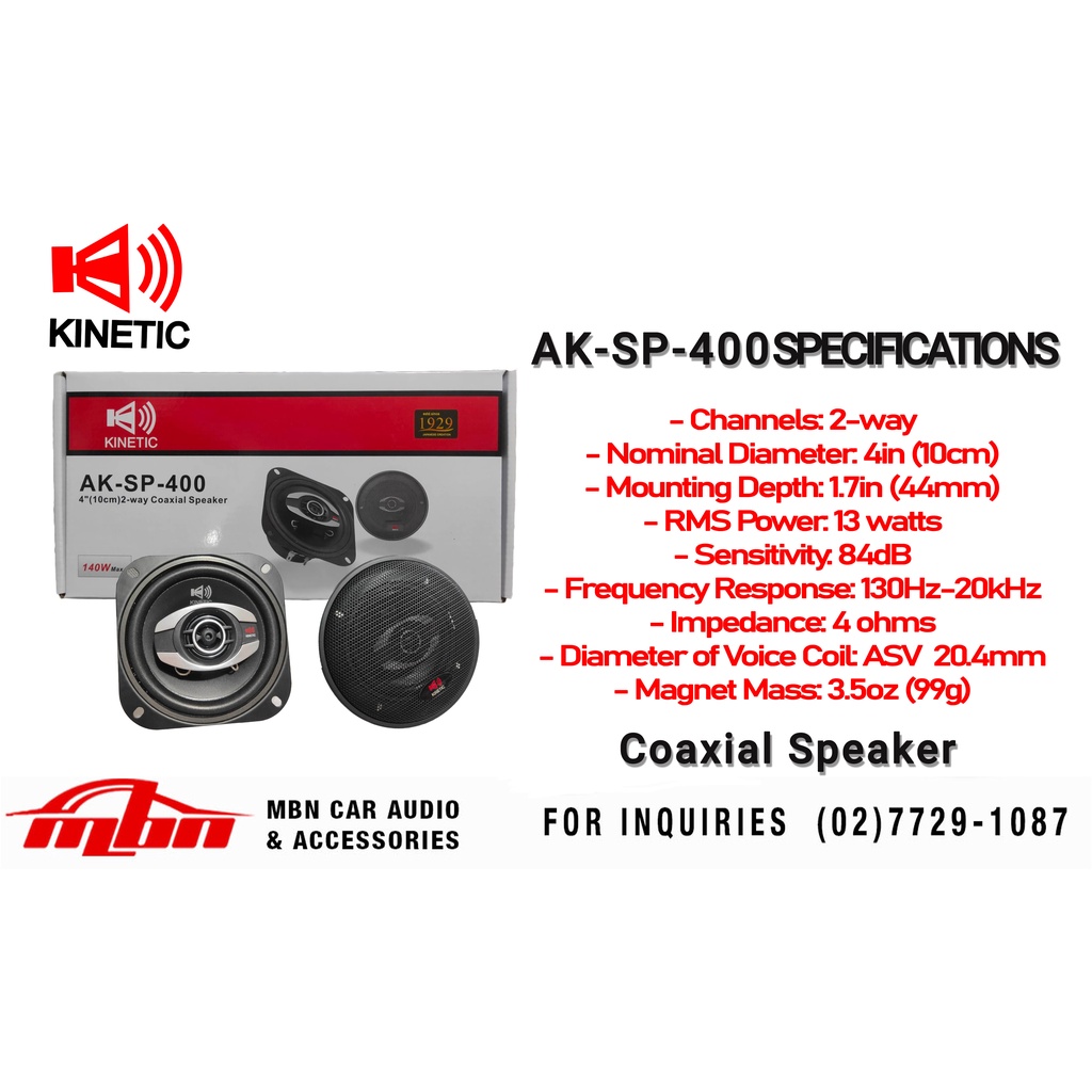 4 Inches 2way Coaxial Speaker (AKSP400) Shopee Philippines