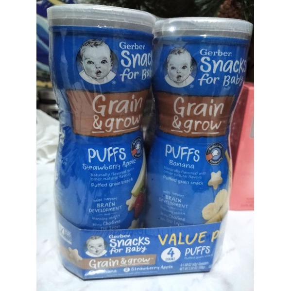 Gerber Puffs Snacks for Baby Pack of 4 w/ freebies Shopee Philippines