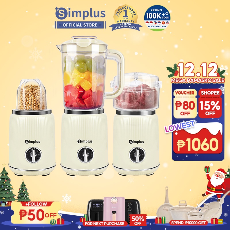 Simplus Blender 3 in 1 Multifunction Juicer Meat Grinder Chopper Food