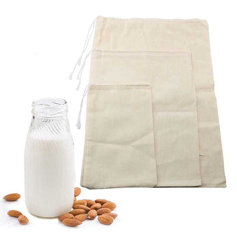 Cheesecloth Bag Nut Milk Bags Reusable Organic Cotton Nut Bag for
