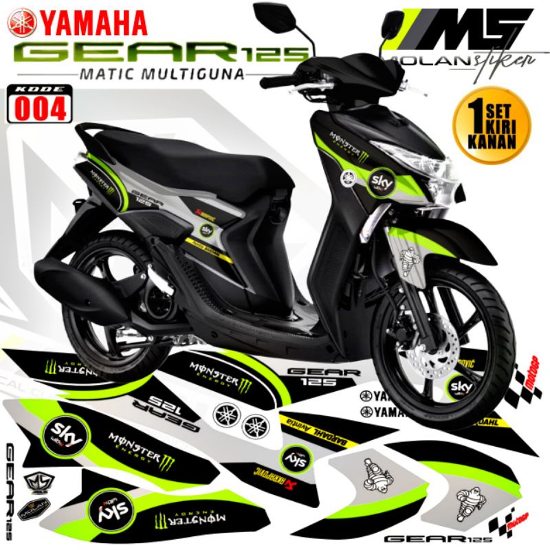 HIJAU STABILO Yamaha Mio GEAR 125. Decal Sticker Striping Variation