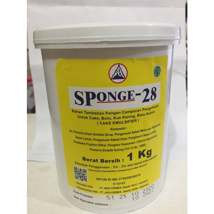 Powd Sponge 28sp 1kg Cake Emulsifier Cake Softener Developer Original