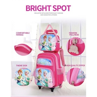 wkp_mall_668 3D 2 In 1 Character Trolley Bag Matibay Waterproof School Bag For Kids