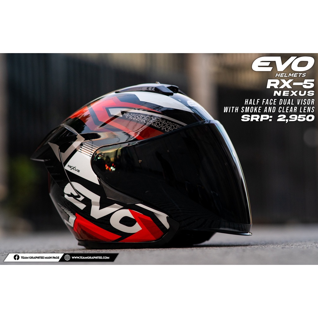 EVO HELMET RX5 NEXUS HALF FACE DUAL VISOR Shopee Philippines