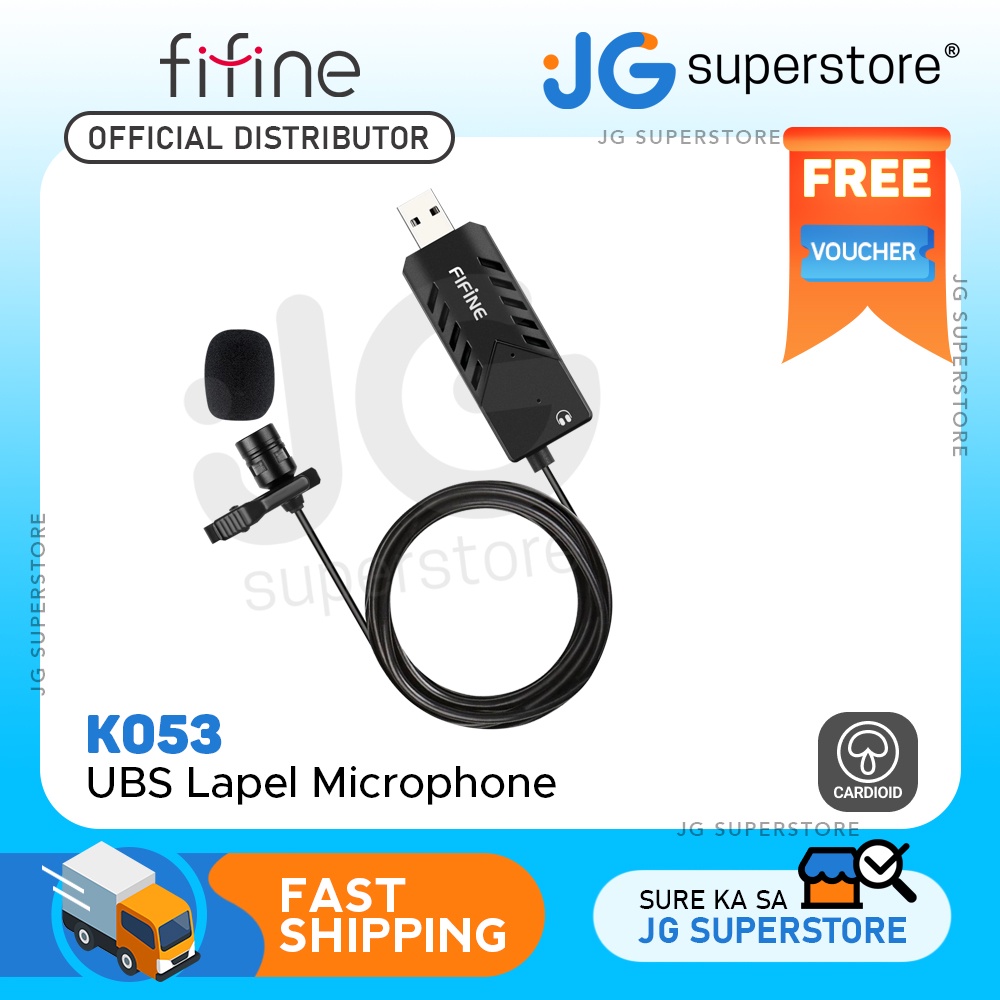 Fifine K053 USB Lavalier Lapel Microphone Clip-on Cardioid Condenser ...