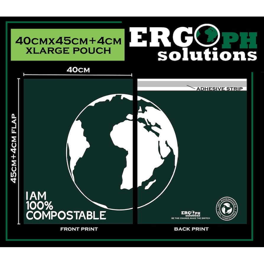 XLARGE Compostable Mailer Ecofriendly & Sustainable Courier Pouch