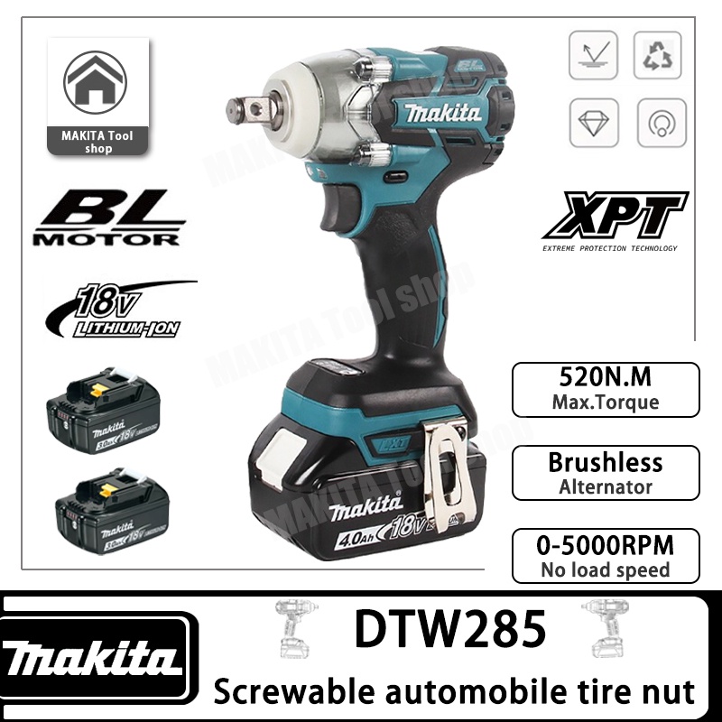 MAKITA DTW285 18V impact wrench cordless (2 Liion batteries)original